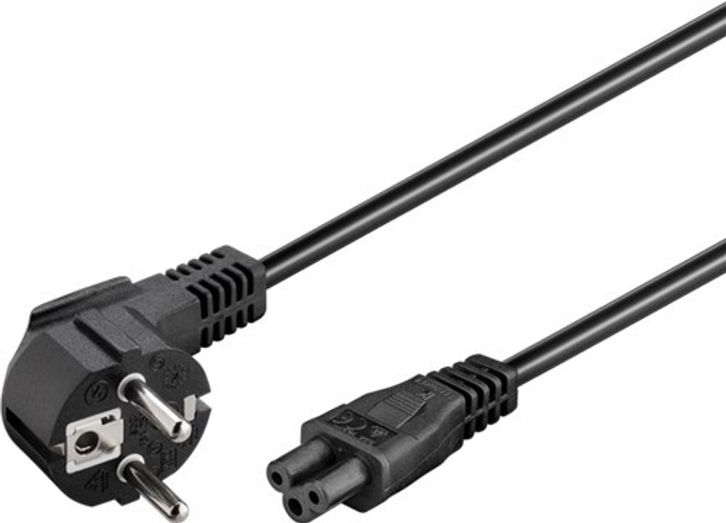 GOOBAY Netzkabel mit Kleeblattstecker NK 114 S-300, 3 m, schwarz, 90°