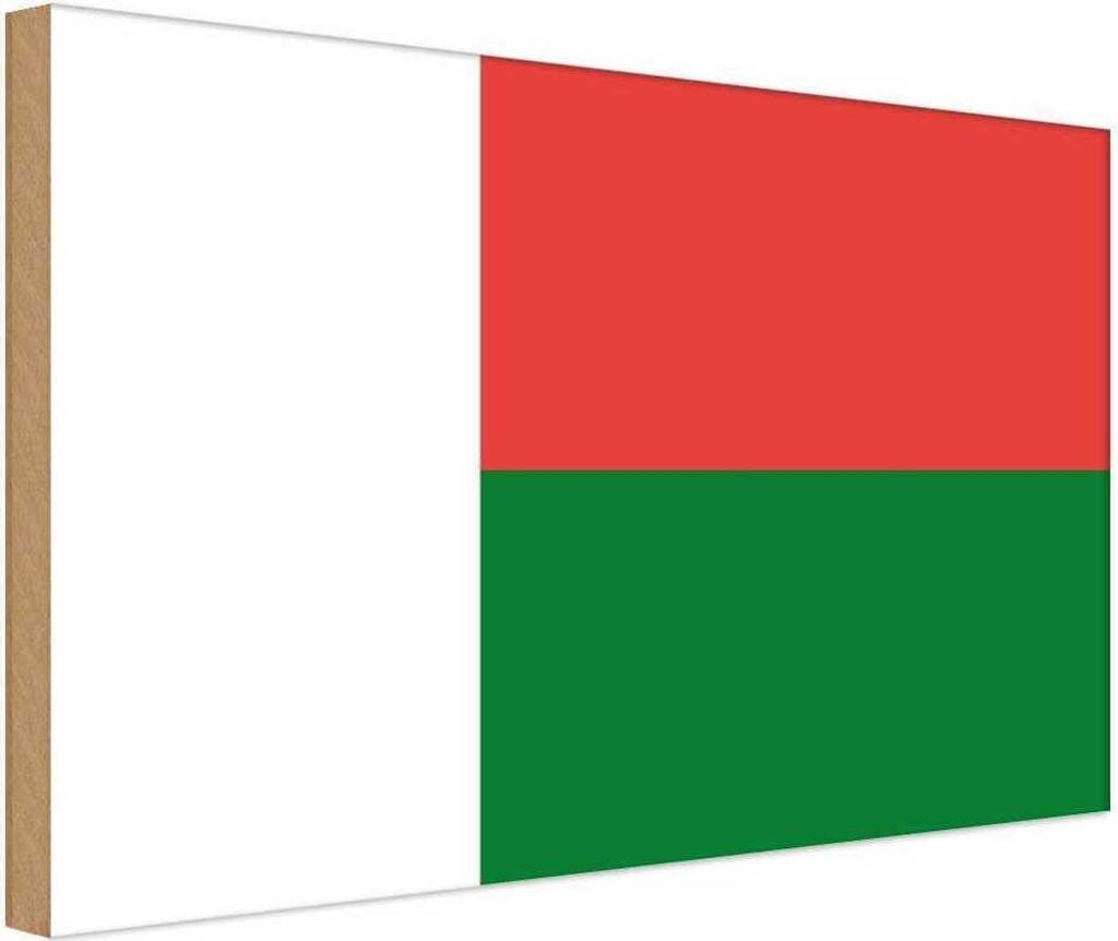 vianmo Holzschild 20x30 cm Madagaskars Madagascar Flagge Fahne Wappen