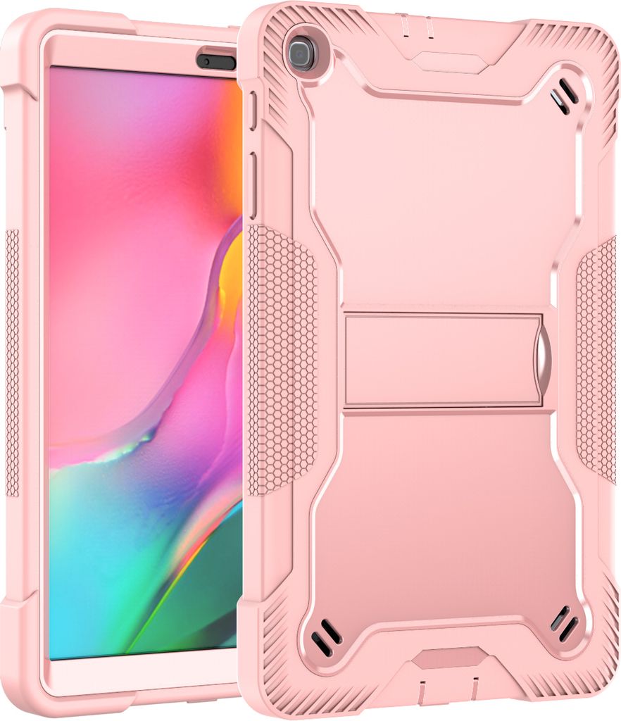 Schutzhülle für Samsung Galaxy Tab A 10.1 2019, 3 Schichten mit Ständer Strapazierfähig Hülle für Galaxy Tab A 10.1 Zoll Roségold