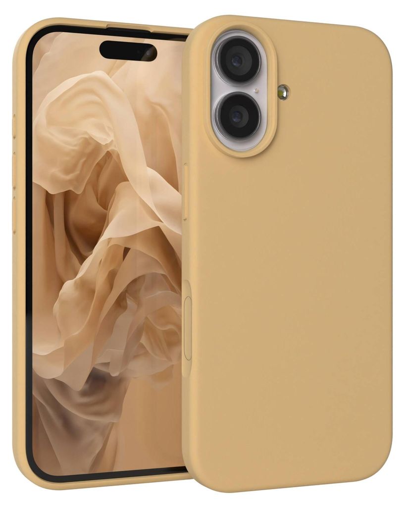EAZY CASE Silikonhülle für Apple iPhone 17, Silikon Backcover Schutz in Taupe