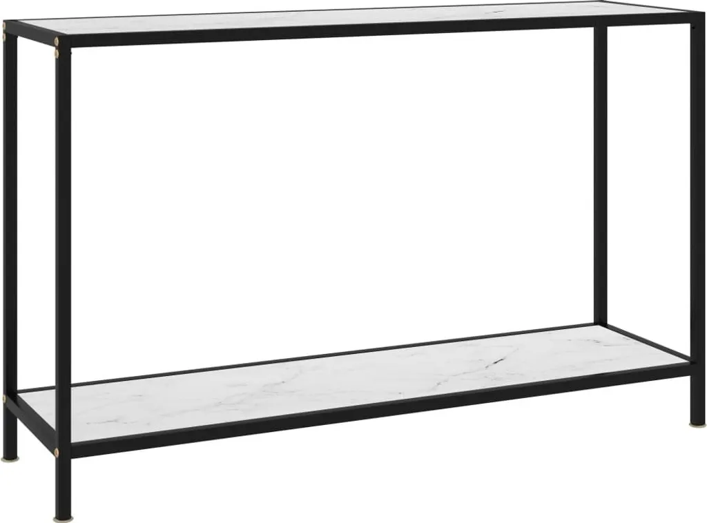Tavolo Consolle Vetro Temperato 120x35 cm | Struttura Acciaio Bianca