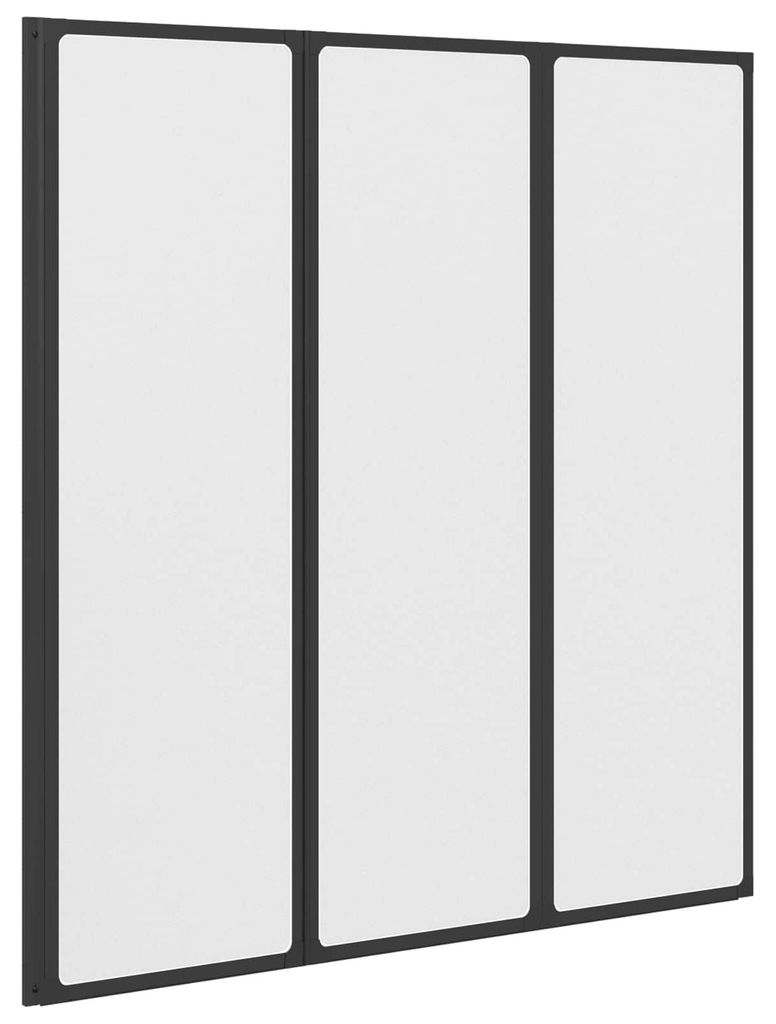 vidaXL Parete doccia nera 132 x 2 x 140 cm in alluminio e Immagine del prodotto 