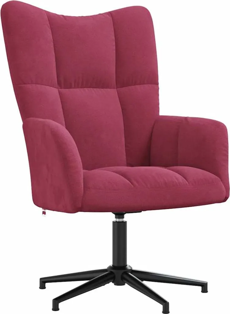SYFAX™ Sedia Relax Rosso Vino in Velluto: Comfort d'Elite per il Tuo Living