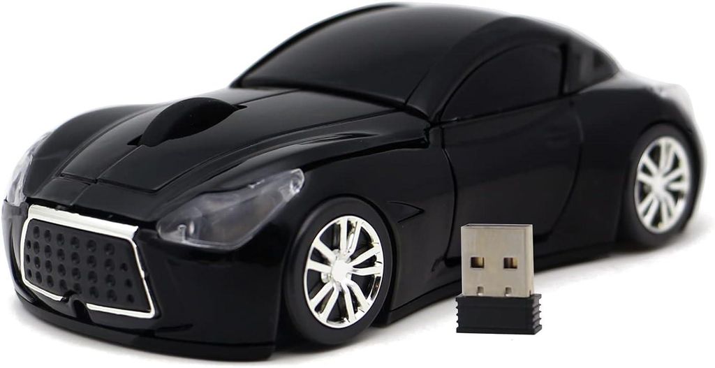 Computermaus USB 2,4 GHz Rennwagen 3D drahtlose Maus optische Mäuse für Windows und Mac Einzigartiges Rennwagen-Design mit LED-Beleuchtung