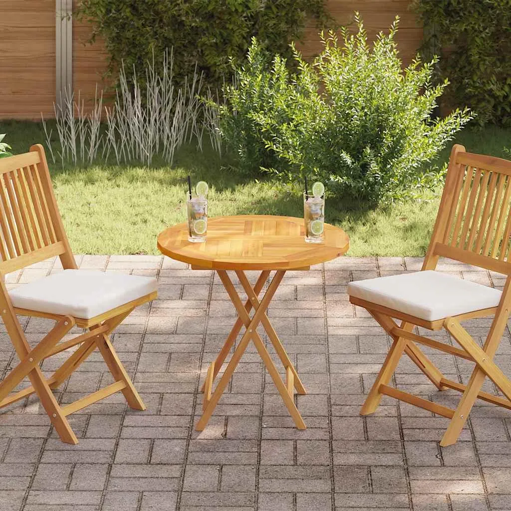 vidaXL Plateau de Table en Teck Massif Rond 70 cm Épaisseur 2,5 cm