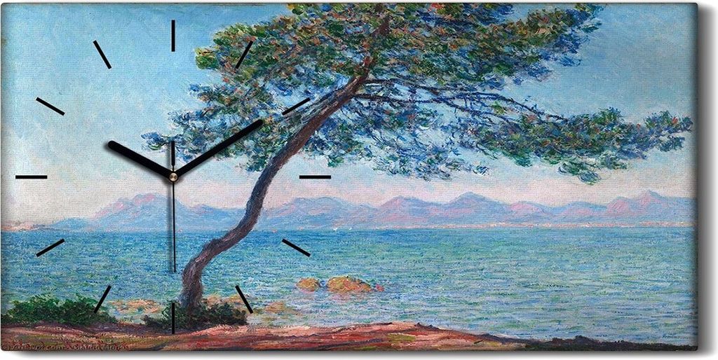 Dekor Leinwand Uhr Wandbilder Geräuschlos 60x30 Claude Monet das Esterelgebirge - schwarze Hände