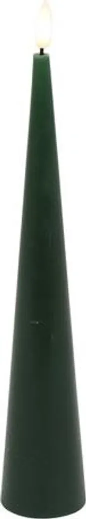 Countryfield Bougie LED Cône Rustique Vert 29cm - Éclairage Décoratif