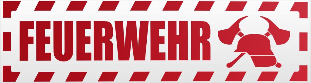 Kiwistar Feuerwehr Motiv 2 gestreift Magnetschild Schild magnetisch - 60cm Rot - reflektierend - Magnetfolie für Auto PKW Kfz