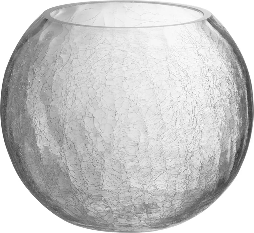Photophore Boule Craquelé J-Line en Verre Rose Clair pour Déco Chic