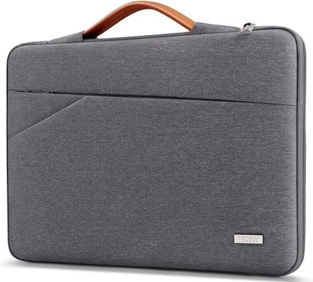 Housse ordinateur portable 15,6 pouces grise avec poignée antichoc