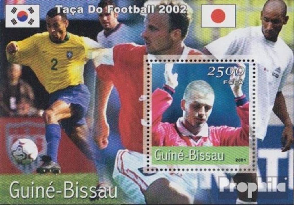 Briefmarken Guinea-Bissau 2001 Mi Block317 postfrisch Fußball-WM 2002