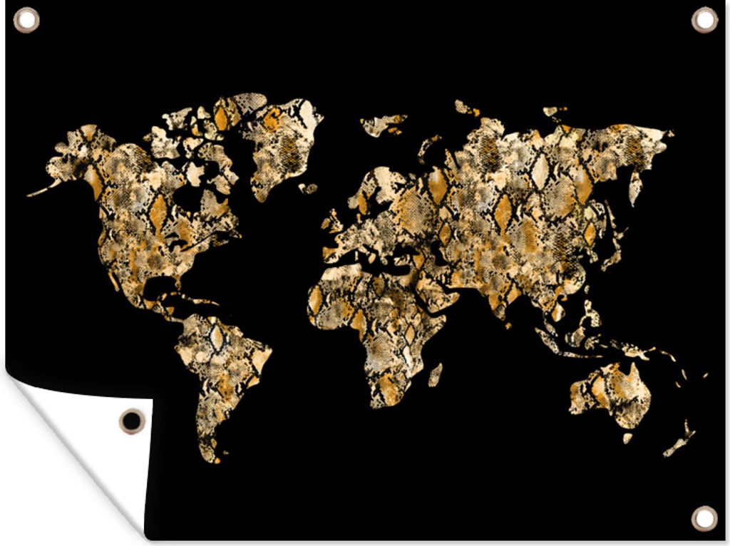 MuchoWow 40x30 cm Outdoor-Poster Gartendeko Sichtschutz Garten Poster für den Garten Weltkarte - Schlange - Design