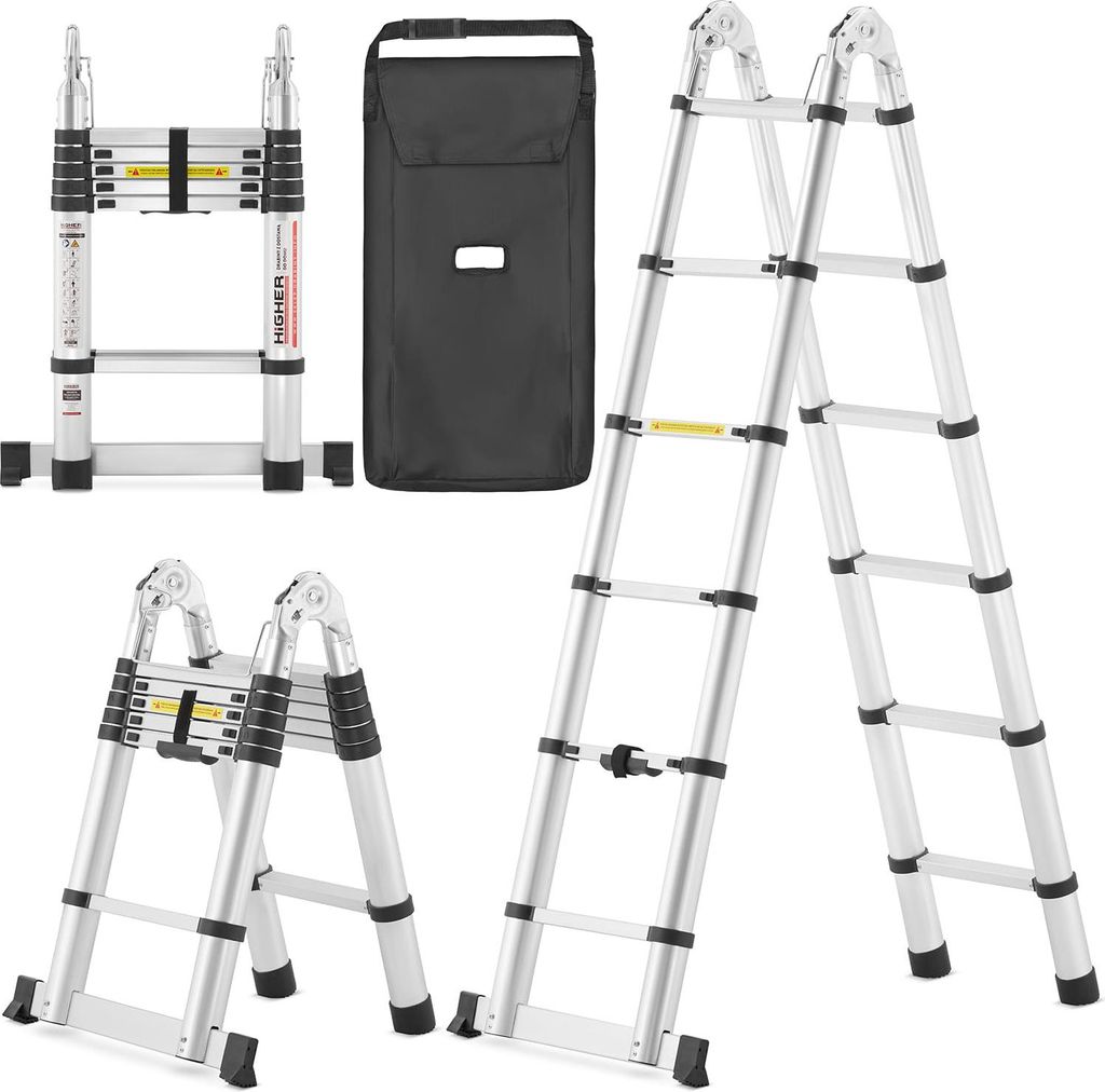 Drabina aluminiowa teleskopowa dwustronna HIGHER 380cm Zdjęcie produktu 