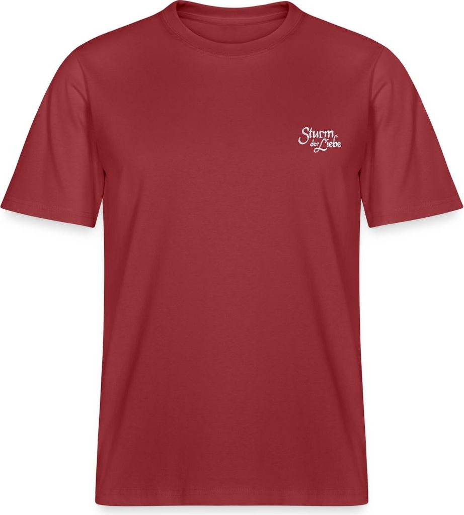 Spreadshirt Sturm der Liebe Offizielles Logo Gestickt Relaxed Fit Uni T-Shirt, XXL, Erdrot