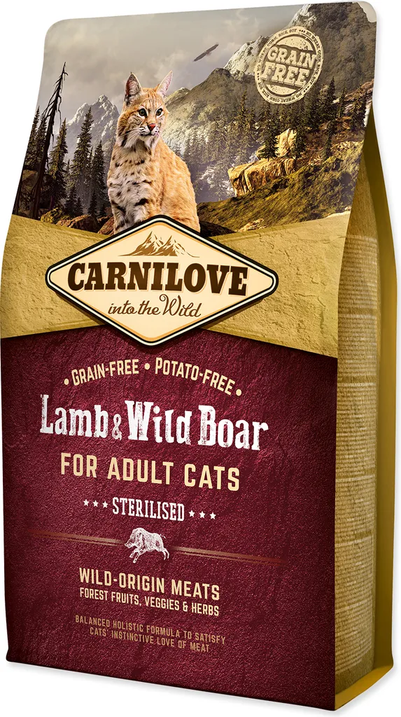 Carnilove Chat Agneau & Sanglier 2 kg : Fini les allergies aux céréales