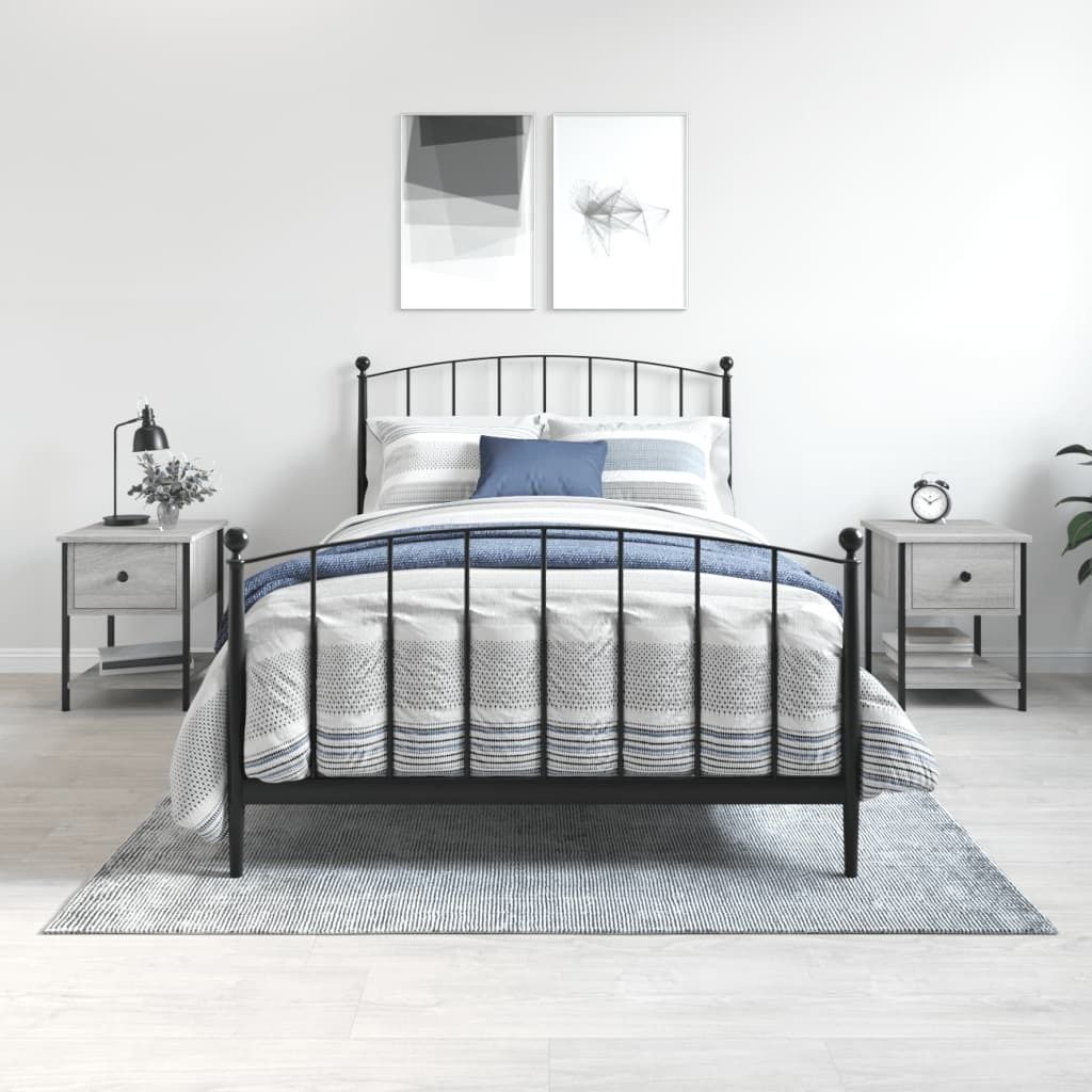 vidaXL Tables de nuit 2 pcs. Gris Sonoma 34x35,5x45 cm Bois Image du produit 