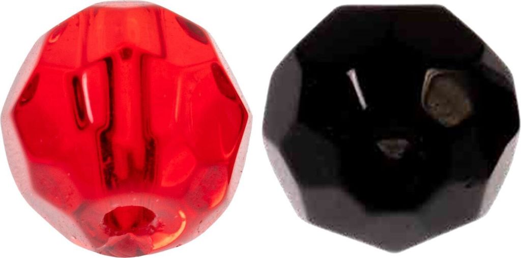 Zeck Faceted Glass Beads - 10 Glasperlen, Durchmesser / Farbe:6mm / Black