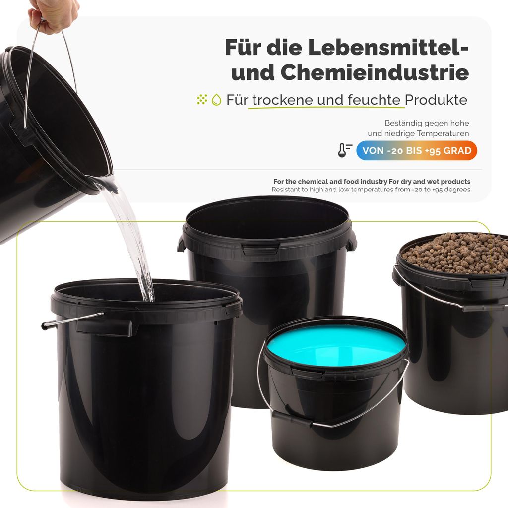 Garronda Eimer mit Deckel 30 L für die Lagerung von