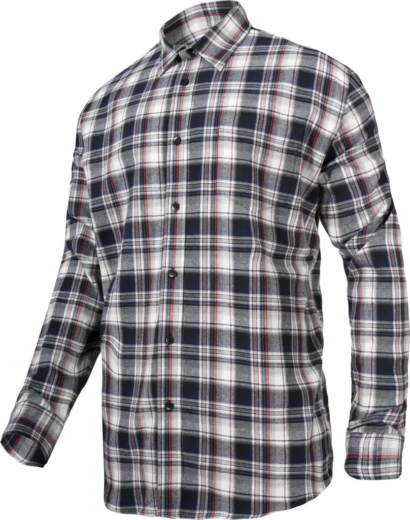 Chemise de travail en flanelle grise et noire 170g/m2 pour artisans