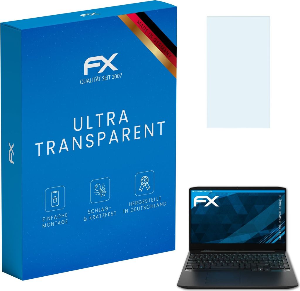 atFoliX 4061186049753, Laptop Bildschirmschutz, Transparent, Lenovo, IdeaPad Gaming 3i, Klare Bildschirmschutzfolie, Kratzresistent