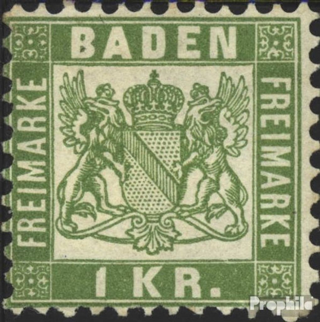 Briefmarken Baden 1868 Mi 23 Pracht gestempelt Wappen