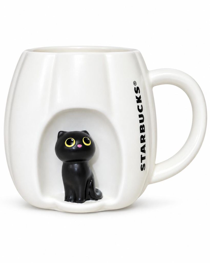Starbucks Mug Pumpkin Window Cat 413ml Tasse Kürbis Fenster Produktbild 