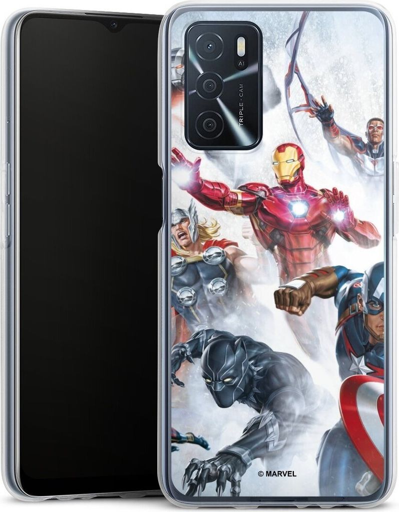 DeinDesign Handyhülle für Oppo A16s Silikon Hülle Case Smartphone Schutzhülle Offizielles Lizenzprodukt Marvel The Avengers