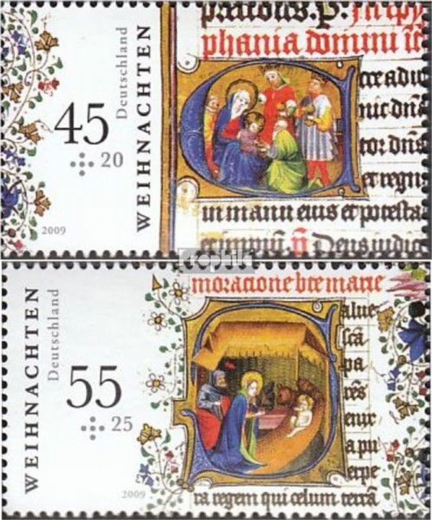 Briefmarken BRD (BR.Deutschland) 2009 Mi 2763-2764 (kompl.Ausg.) postfrisch Weihnachten