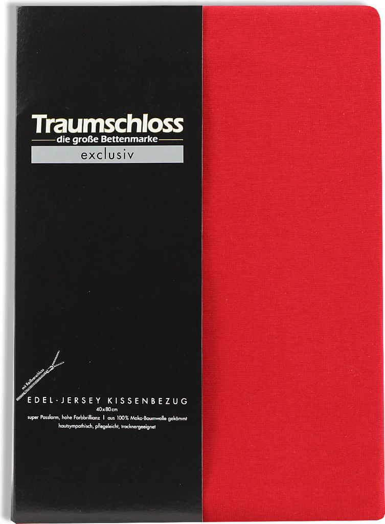 Traumschloss Exclusiv Edel-Jersey Kissenbezug 40 x 140 cm rubin Edel-Jersey, mit Reißverschluss, Seitenschläferkissen
