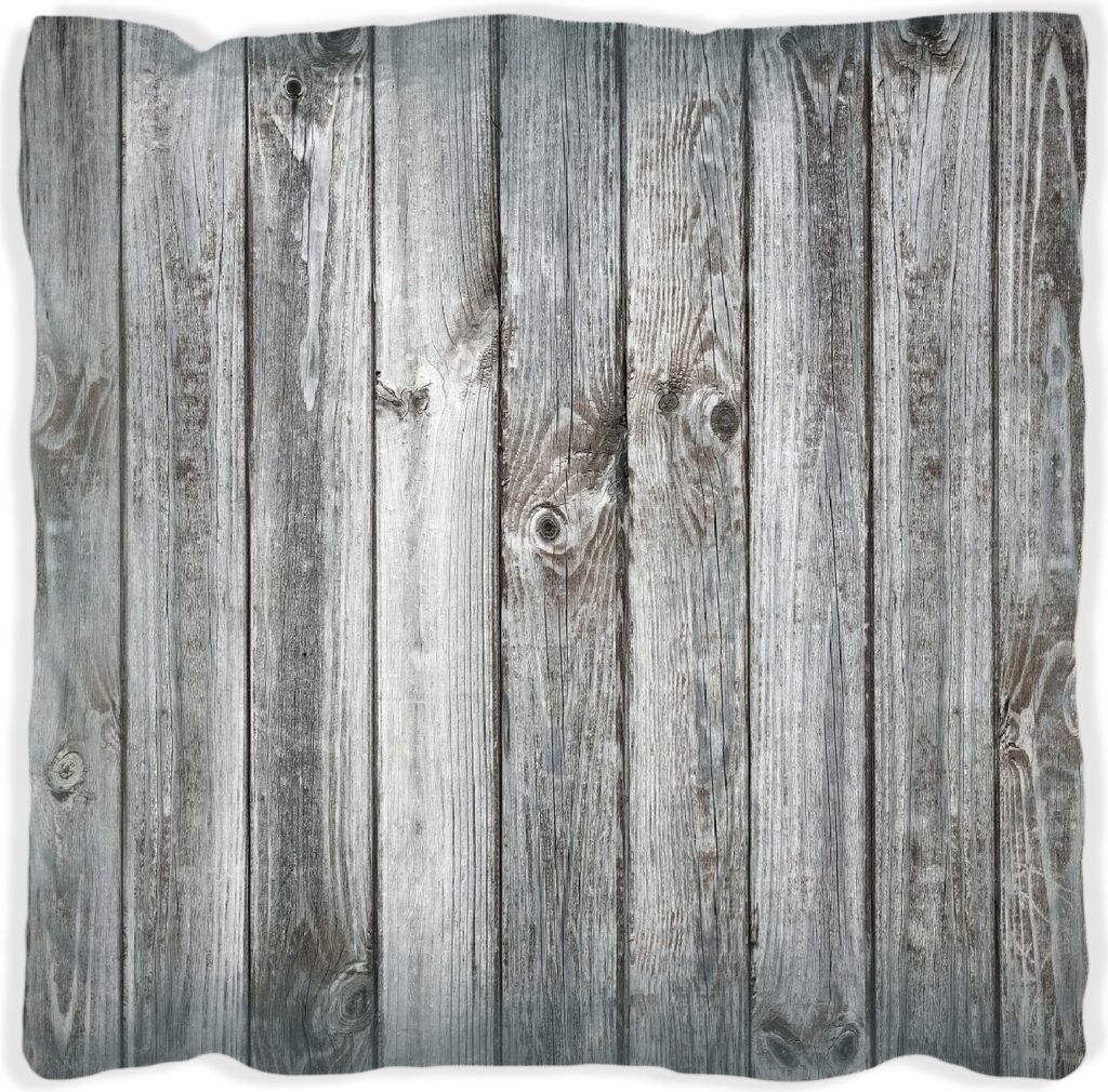 Wallario Premium Kissen, weiche Oberfläche, mit Motiv Holz-Optik Textur hellgraues Holz Paneele Dielen mit Asteinschlüssen, Größe: 30 x 30 cm, ...