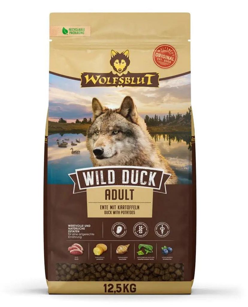Cane WOLFSBLUT, Wild Duck, Anatra con patate - cibo secco Immagine del prodotto 
