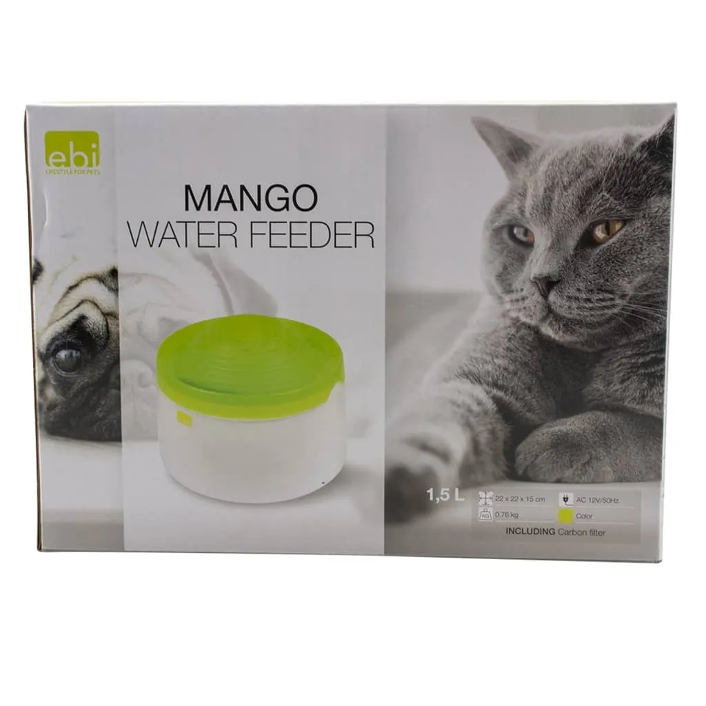 Fontaine à Eau pour Chat et Chien Ebi Mangue 1,5 L - Abreuvoir Automatique