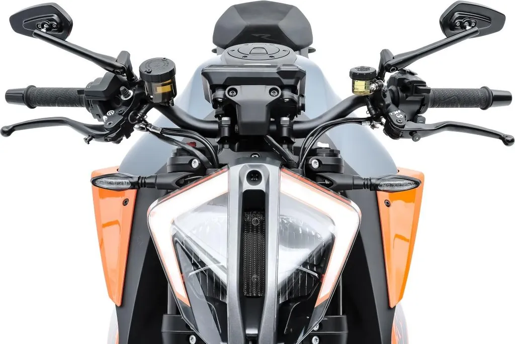 Miroir de guidon CS23 Aluminium Noir pour Moto - Rétroviseur Robuste