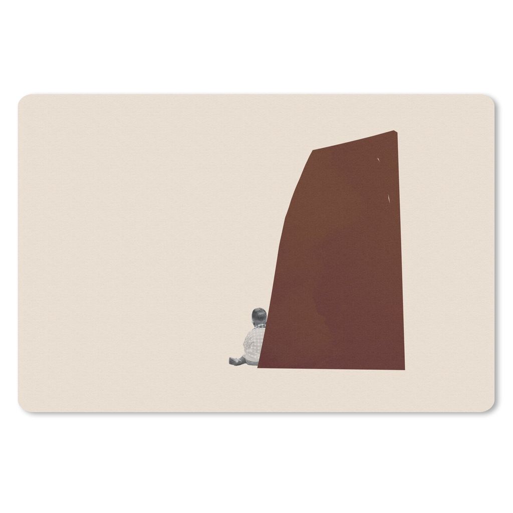 MuchoWow Schreibtischunterlage Vintage - Pastell - Junge 60x40 cm - XXL Mauspad - Großes Mauspad