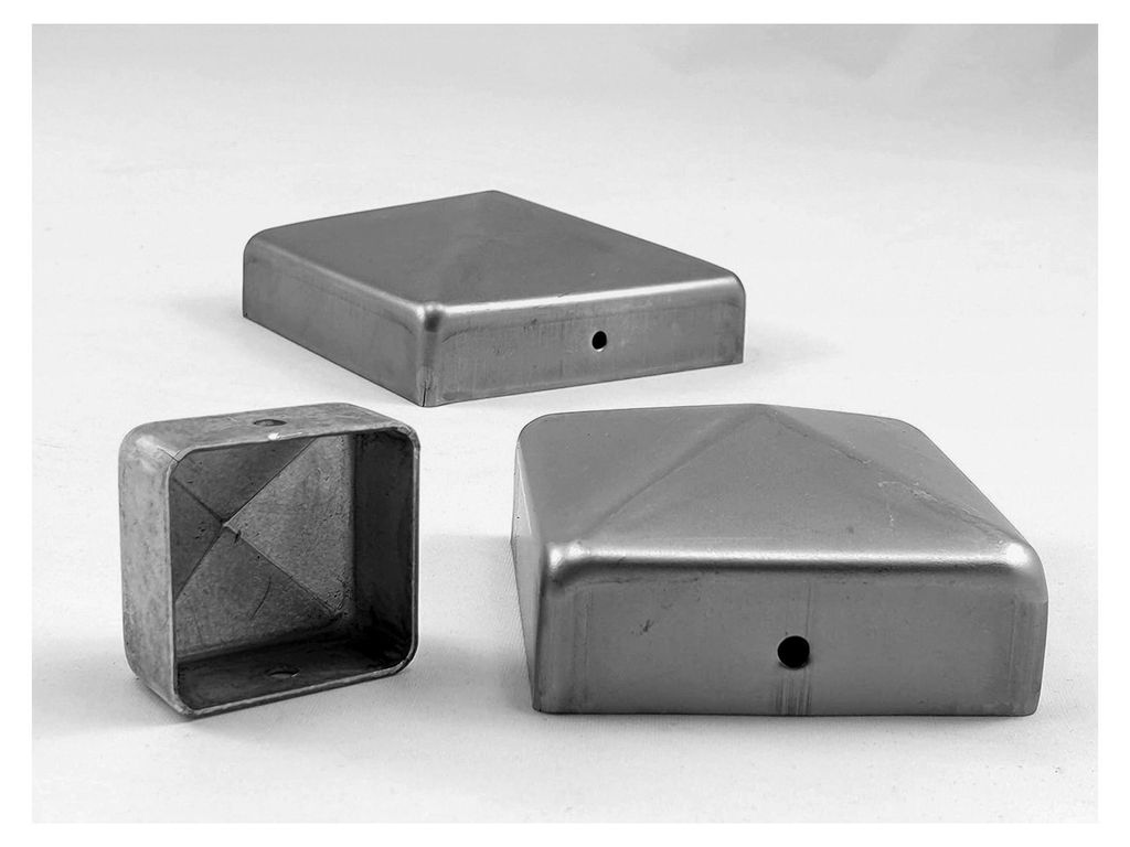 10 Stück Abdeckkappen aus rohem Stahl 60x60mm