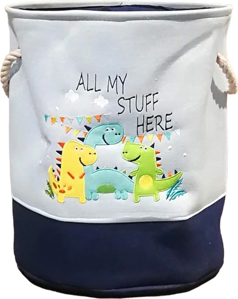 Panier à Linge Enfant Pliable Dinosaure : Grand Bac de Rangement Souple