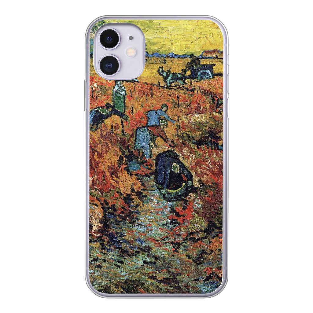 MuchoWow Handyhülle Schutzhülle Hülle für iPhone 11 Der rote Weinberg - Vincent van Gogh Silikon Softcase Handy Hülle - Handytasche