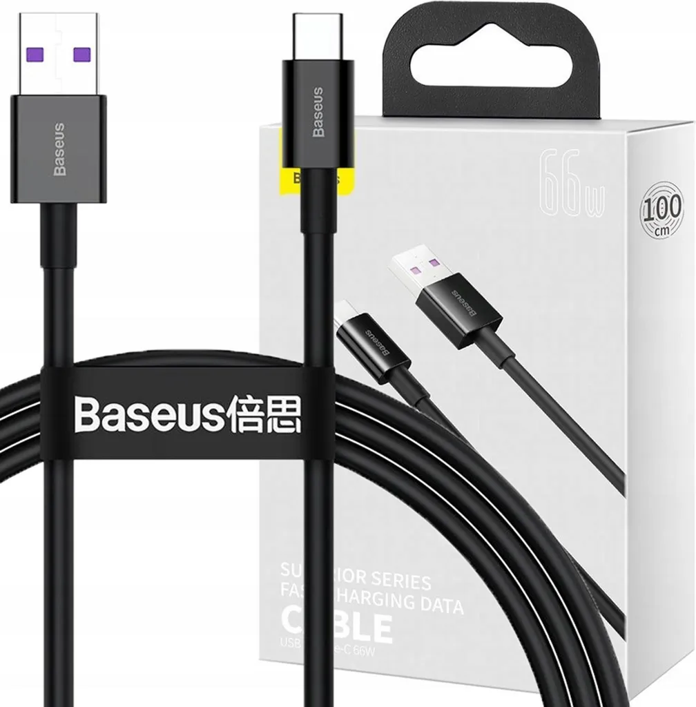 Baseus Cavo 66W 1m Nero - Velocità Incredibile per il Tuo Smartphone