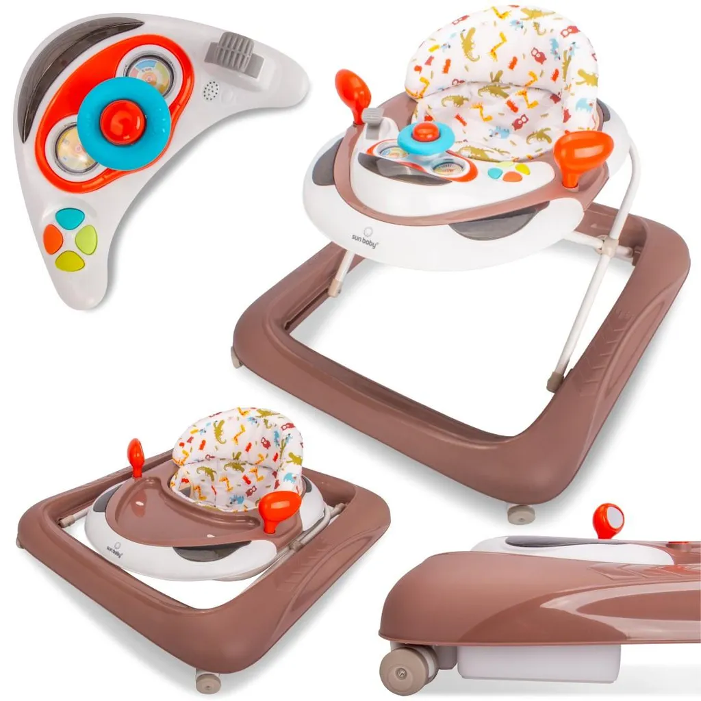 Trotteur Bébé avec Musique Crocodile et Guidon d'Appui Ergonomique Sun