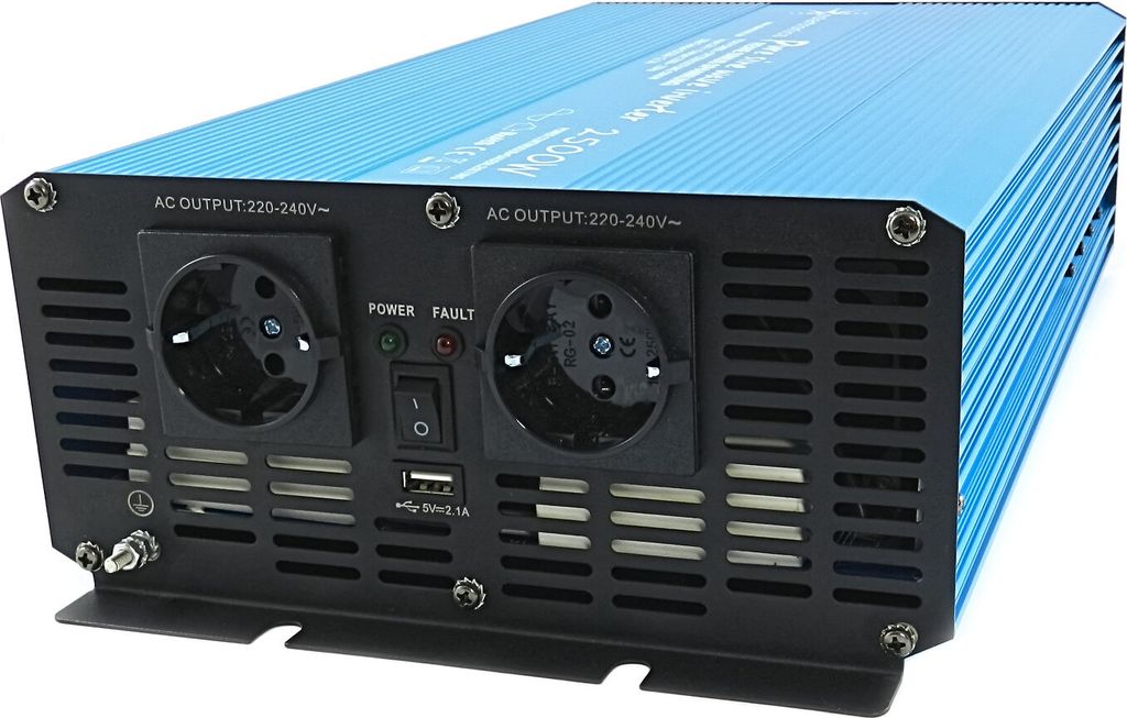 Spannungswandler 24V 230V Blau Reiner Sinus Wechselrichter: 2500 W