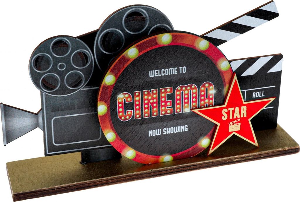 Kino-Deko Tischdeko mit Filmklappe schwarz-rot - Einheitsgröße