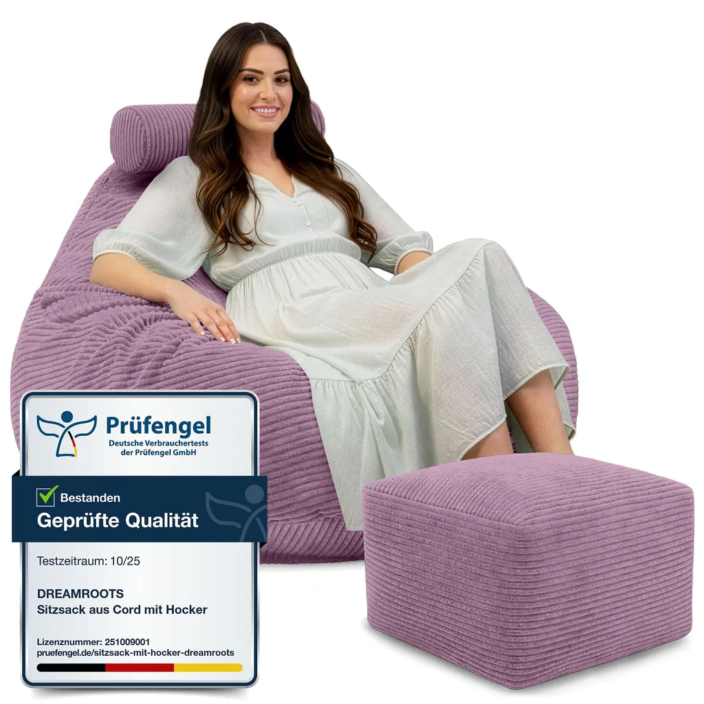 Pouf Sac avec Dossier : Solution Confort pour Salon et Chambre 90x100