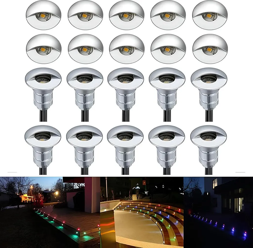 Kit 20 Segnapasso LED IP67 - Faretti Pavimento Luce Calda Giardino