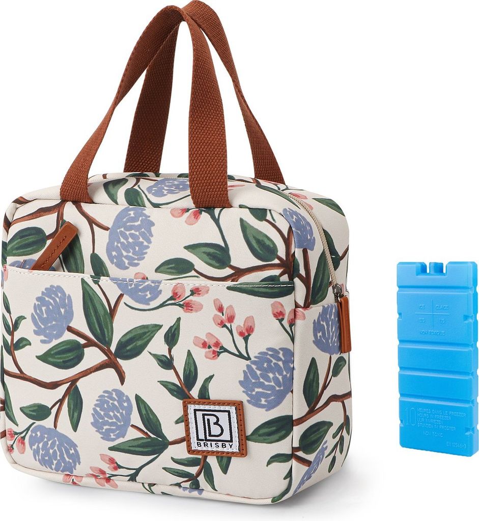 Brisby Kühltasche – Lunchtasche – 4 Liter – 4-lagige Isolierung – Weiß mit Blumenmuster