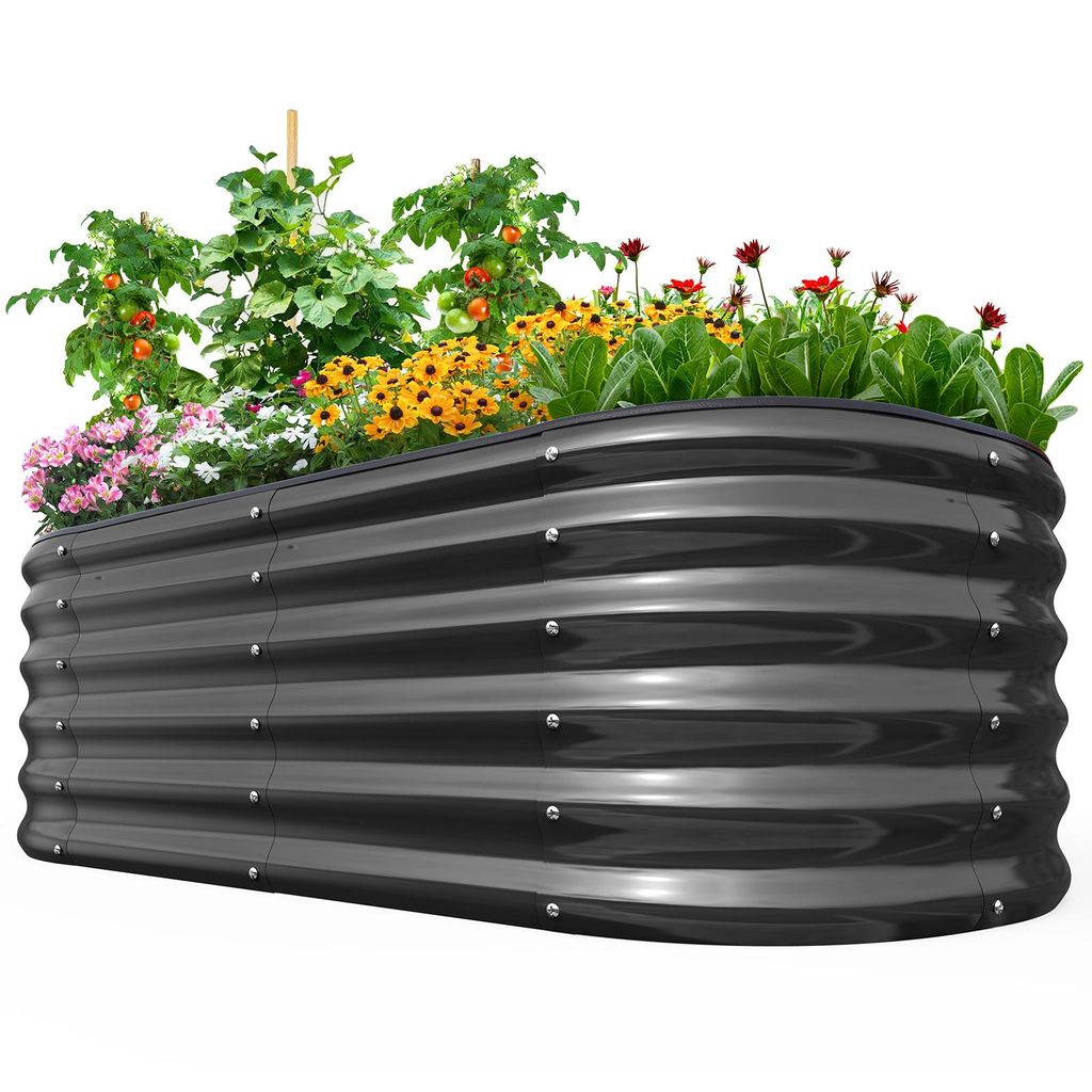 Quictent Hochbeet 180x90x45cm Oval, Pflanzkasten aus Produktbild 