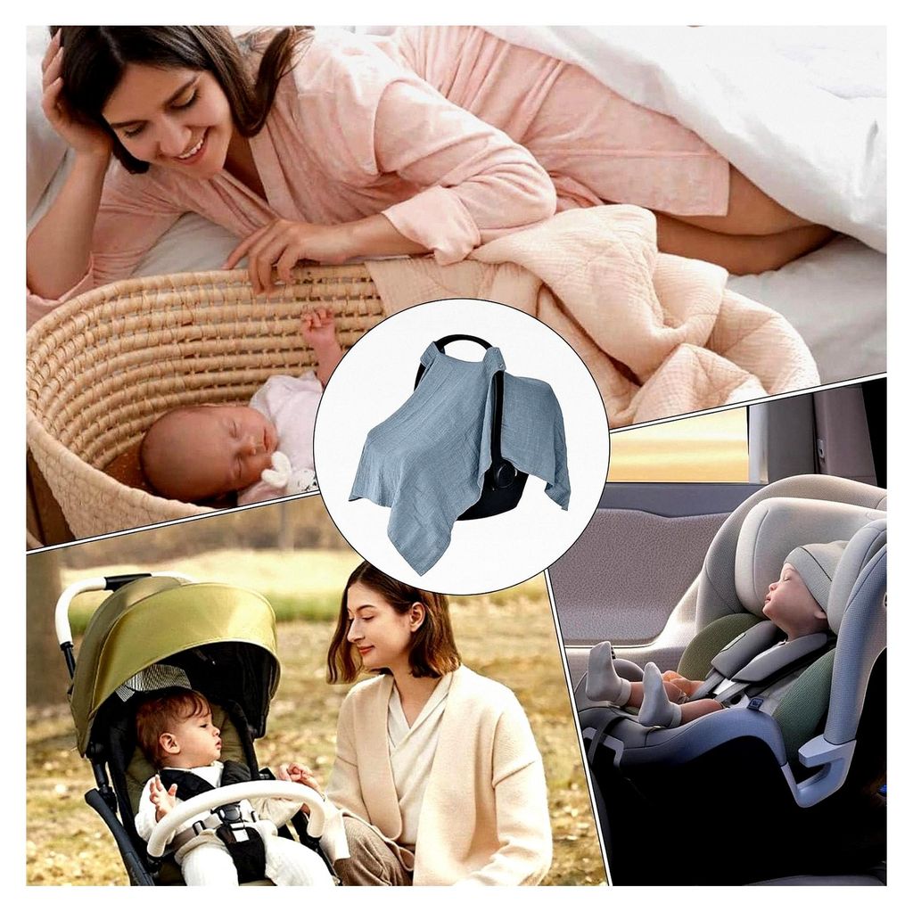 Atmungsaktiver Autositzbezug für Babys, Reise-Baldachin und Stillbezug, tragbares Zubehör für Familienausflüge, 20 x 7 x 2 cm