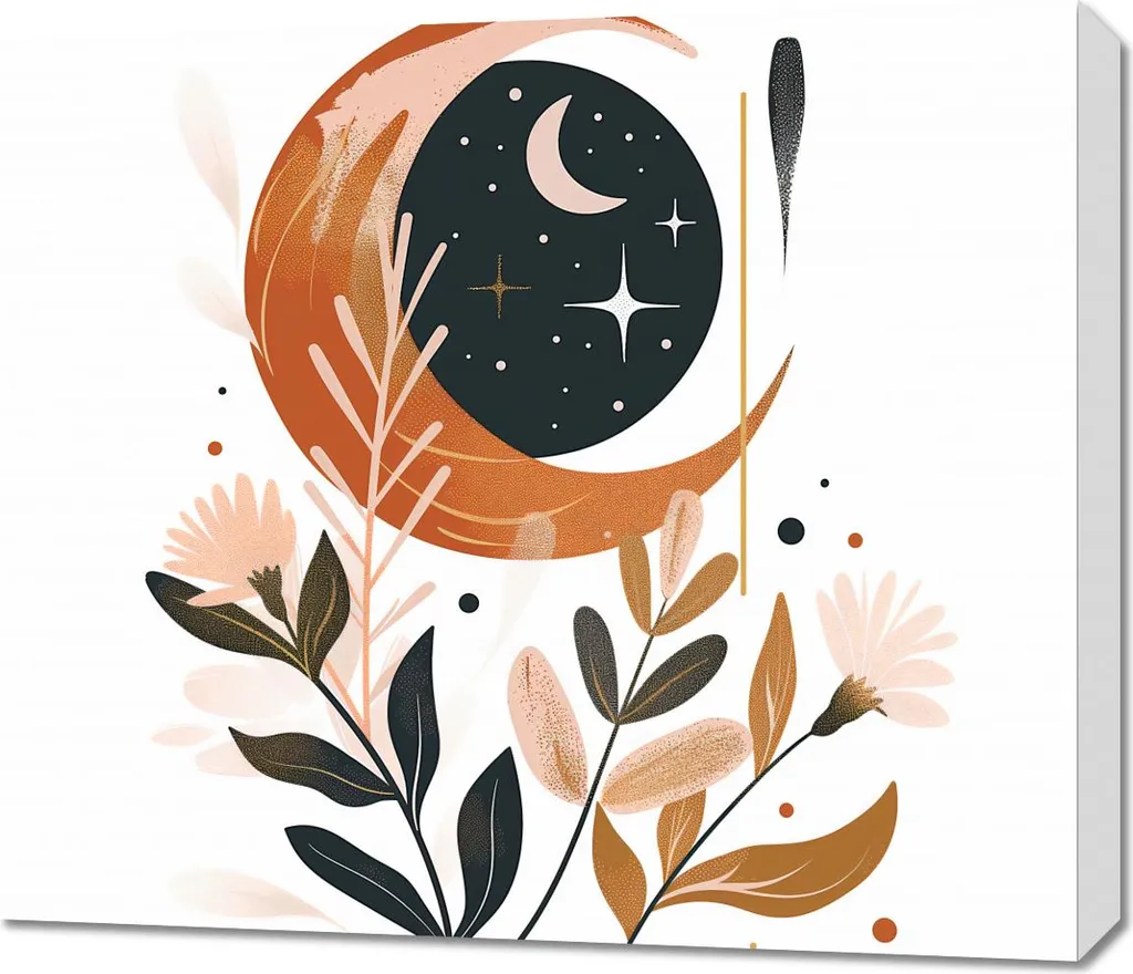 Tableau Force et Lune 70x60 cm : Finition Premium et Design Mystique