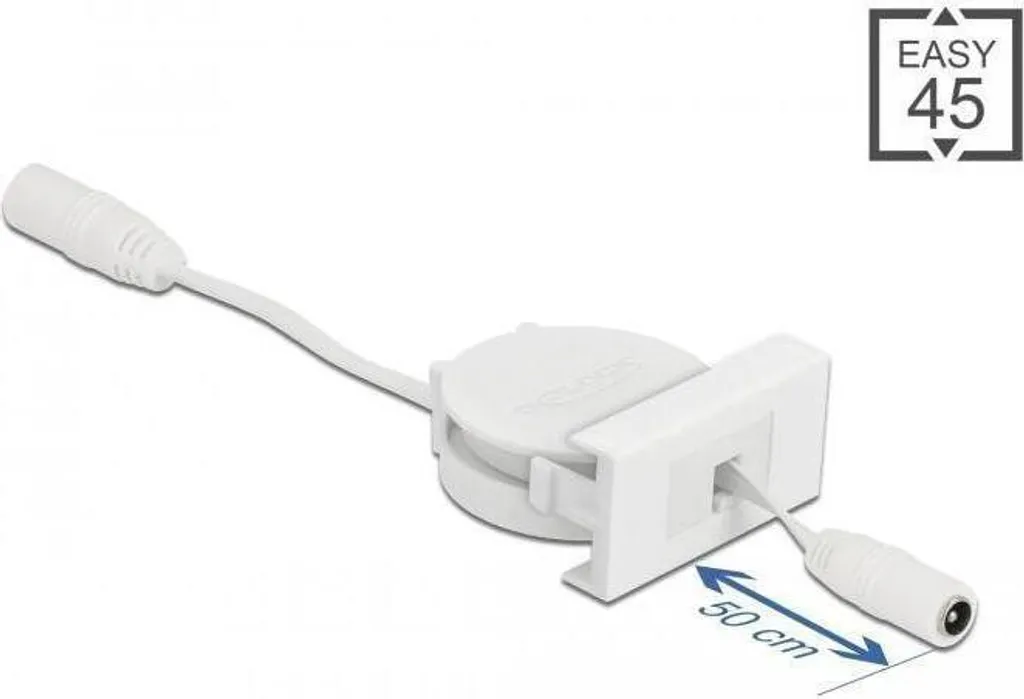 Easy 45 Module Câble Déployable DC 5,5x2,1 mm Prise Femelle Blanche