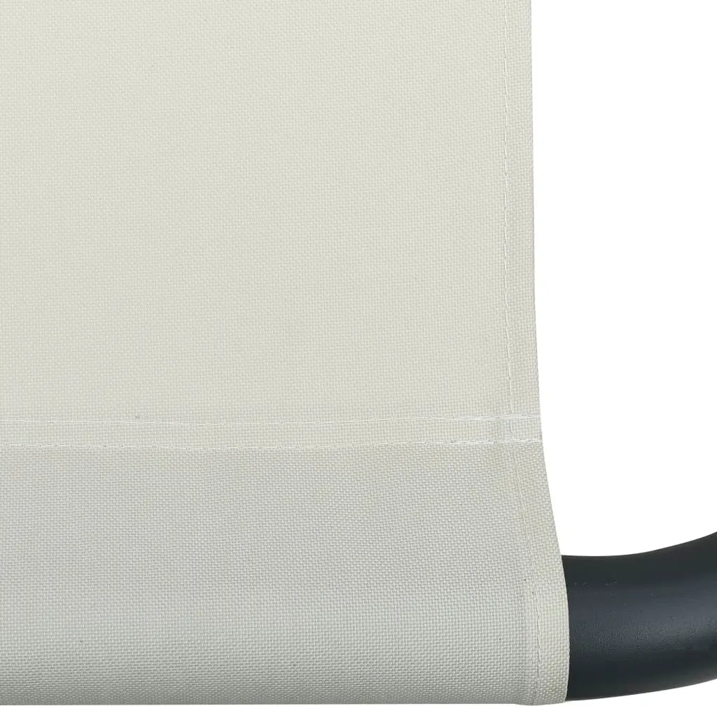 Bain de soleil avec auvent et coussin Blanc crème - Transat de jardin - 6