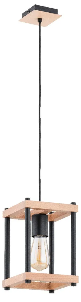 Luminaire suspendu bois et métal 90cm pour déco moderne DASO Alfa